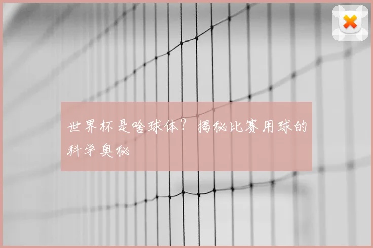 世界杯是啥球体？揭秘比赛用球的科学奥秘
